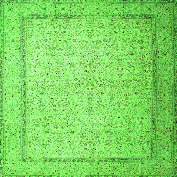 Round Machine Washable Persian Green Traditional Area Rugs, wshtr1900grn