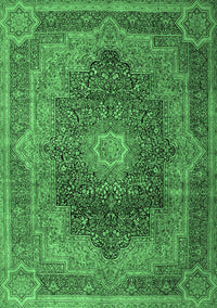 Medallion Emerald Green Traditional Rug, tr1901emgrn