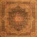 Serging Thickness of Medallion Orange Traditional Rug, tr1901org