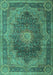 Medallion Turquoise Traditional Rug, tr1901turq