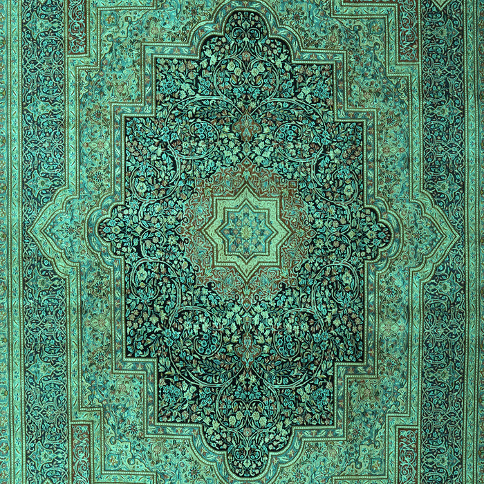 Medallion Turquoise Traditional Rug, tr1901turq