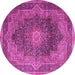 Round Medallion Pink Traditional Rug, tr1901pnk