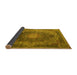 Sideview of Medallion Yellow Traditional Rug, tr1901yw