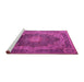 Sideview of Machine Washable Medallion Pink Traditional Rug, wshtr1901pnk