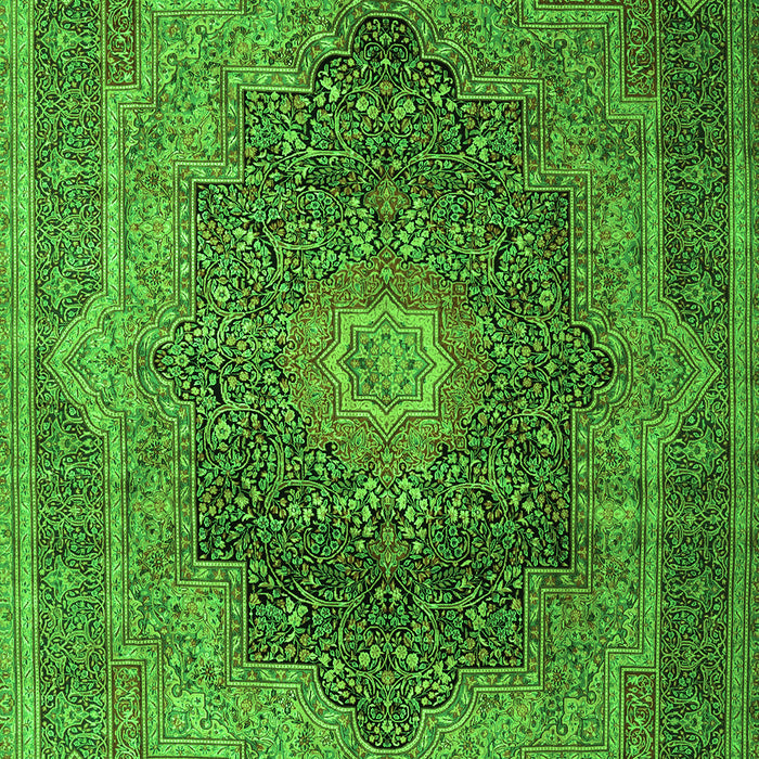 Serging Thickness of Machine Washable Medallion Green Traditional Area Rugs, wshtr1901grn