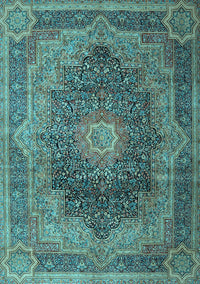 Medallion Light Blue Traditional Rug, tr1901lblu