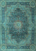 Medallion Light Blue Traditional Rug, tr1901lblu