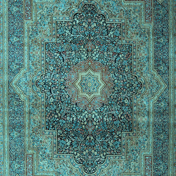 Medallion Light Blue Traditional Rug, tr1901lblu