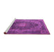 Sideview of Machine Washable Medallion Purple Traditional Area Rugs, wshtr1901pur