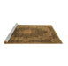 Sideview of Machine Washable Medallion Brown Traditional Rug, wshtr1901brn