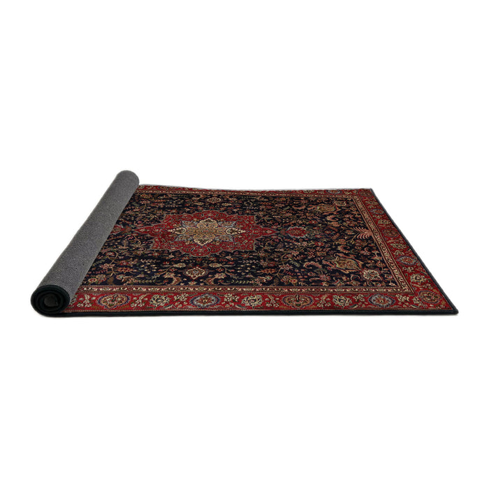 Sideview of Traditional Sienna Brown Medallion Rug, tr1902
