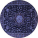 Round Medallion Blue Traditional Rug, tr1902blu