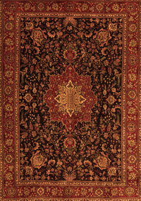 Medallion Orange Traditional Rug, tr1902org