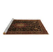 Sideview of Machine Washable Medallion Brown Traditional Rug, wshtr1902brn