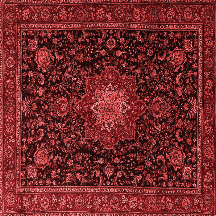 Machine Washable Medallion Red Traditional Rug, wshtr1902red