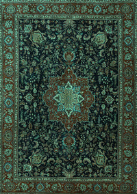 Medallion Turquoise Traditional Rug, tr1902turq