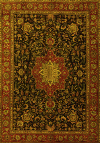 Medallion Yellow Traditional Rug, tr1902yw