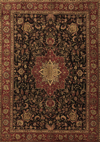 Medallion Brown Traditional Rug, tr1902brn