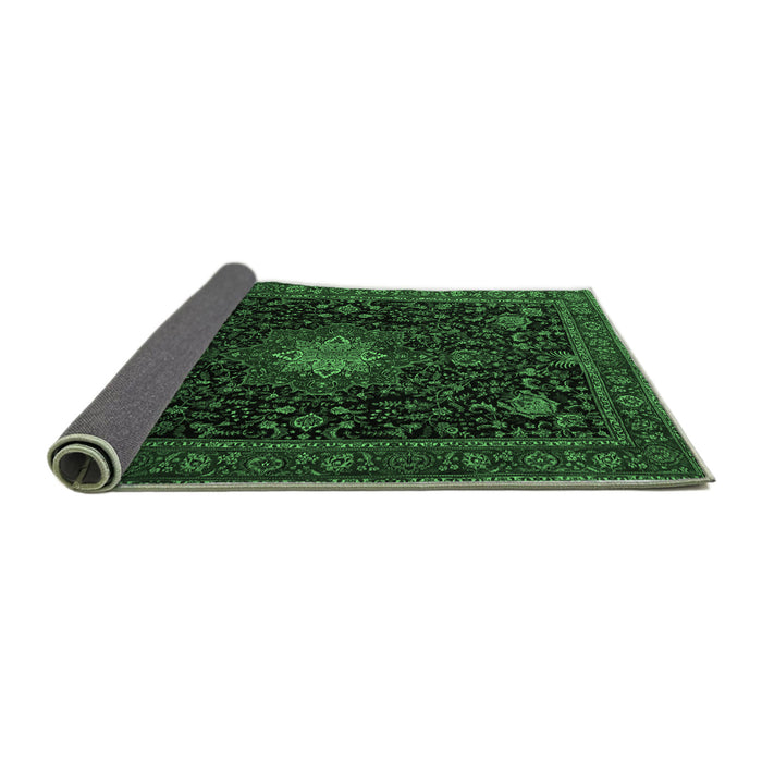 Sideview of Medallion Emerald Green Traditional Rug, tr1902emgrn