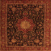 Serging Thickness of Medallion Orange Traditional Rug, tr1902org