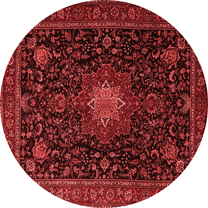 Machine Washable Medallion Red Traditional Rug, wshtr1902red