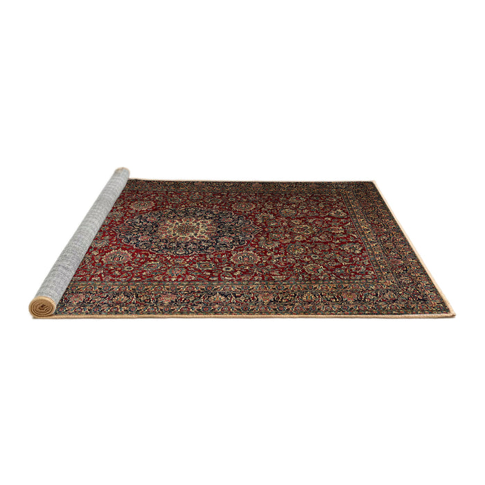 Sideview of Machine Washable Traditional Brown Rug, wshtr1903