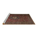 Sideview of Machine Washable Traditional Brown Rug, wshtr1903