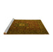 Sideview of Machine Washable Persian Yellow Traditional Rug, wshtr1903yw