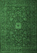 Machine Washable Persian Emerald Green Traditional Area Rugs, wshtr1903emgrn