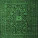 Square Machine Washable Persian Emerald Green Traditional Area Rugs, wshtr1903emgrn