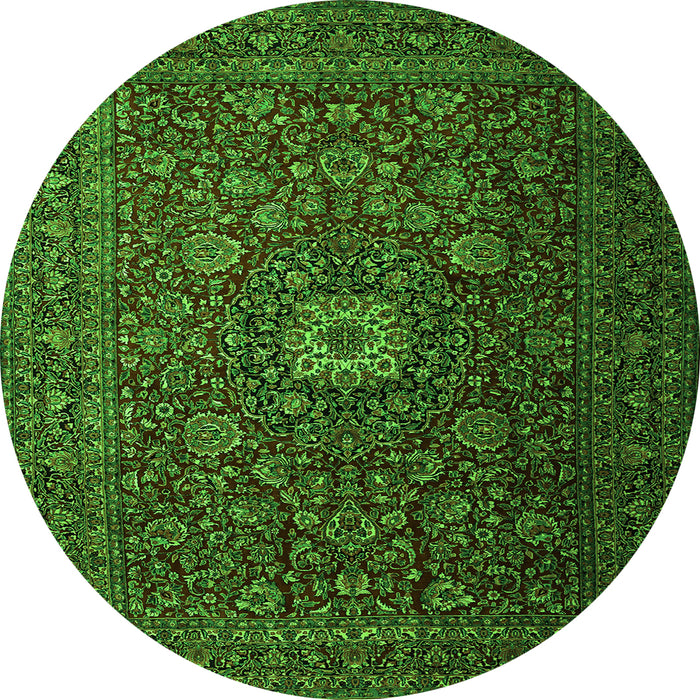 Square Persian Green Traditional Rug, tr1903grn