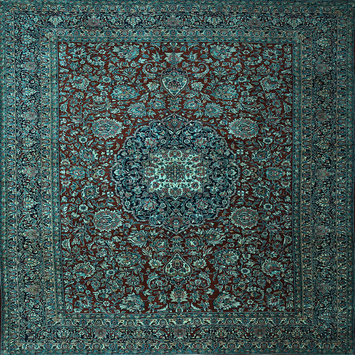 Square Machine Washable Persian Light Blue Traditional Rug, wshtr1903lblu