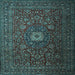 Square Machine Washable Persian Light Blue Traditional Rug, wshtr1903lblu