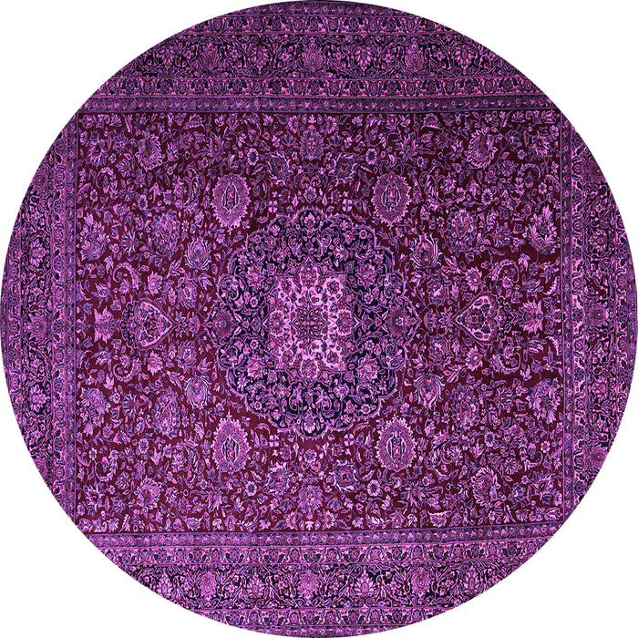Round Persian Purple Traditional Rug, tr1903pur