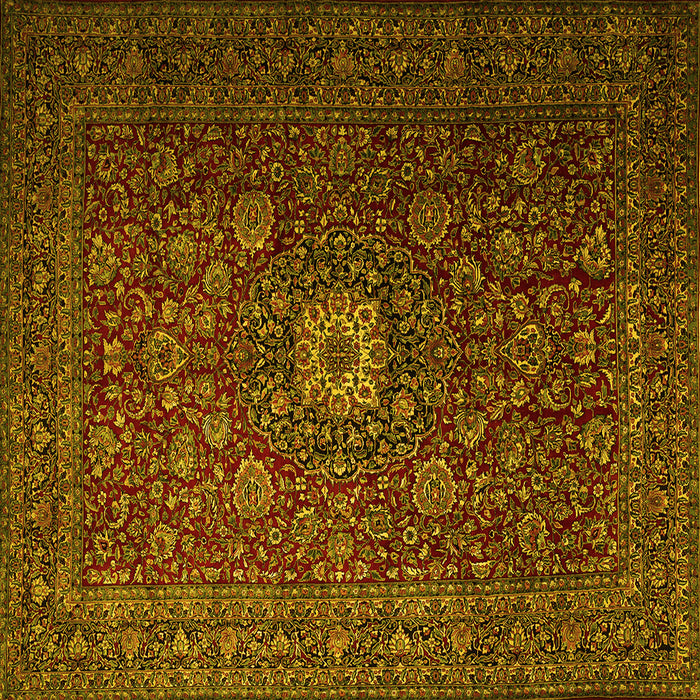 Square Persian Yellow Traditional Rug, tr1903yw