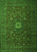 Serging Thickness of Machine Washable Persian Green Traditional Area Rugs, wshtr1903grn