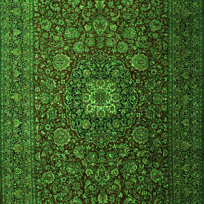 Serging Thickness of Machine Washable Persian Green Traditional Area Rugs, wshtr1903grn
