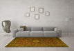 Machine Washable Persian Yellow Traditional Rug in a Living Room, wshtr1903yw