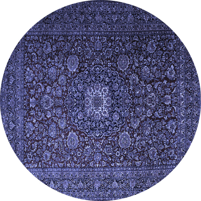 Round Persian Blue Traditional Rug, tr1903blu