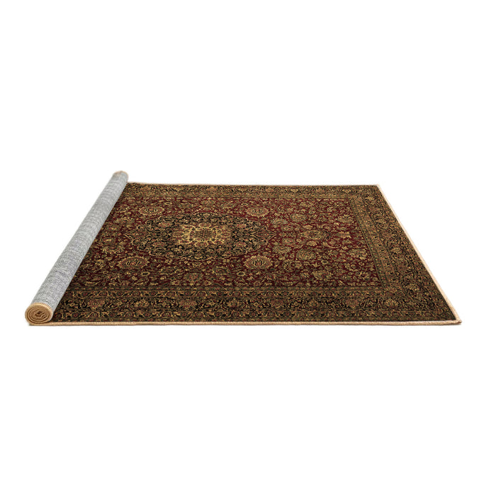 Sideview of Machine Washable Persian Brown Traditional Rug, wshtr1903brn
