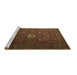 Sideview of Machine Washable Persian Brown Traditional Rug, wshtr1903brn