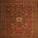 Round Machine Washable Persian Orange Traditional Area Rugs, wshtr1903org