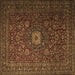 Square Machine Washable Persian Brown Traditional Rug, wshtr1903brn