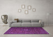 Machine Washable Persian Purple Traditional Area Rugs in a Living Room, wshtr1903pur