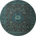 Round Persian Light Blue Traditional Rug, tr1903lblu