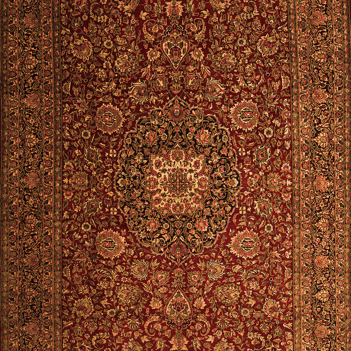 Serging Thickness of Machine Washable Persian Orange Traditional Area Rugs, wshtr1903org