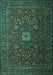 Machine Washable Persian Turquoise Traditional Area Rugs, wshtr1903turq