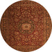 Square Persian Orange Traditional Rug, tr1903org
