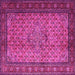 Square Machine Washable Persian Pink Traditional Rug, wshtr1904pnk