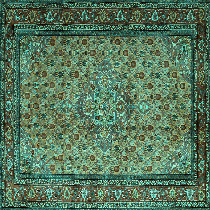 Square Persian Turquoise Traditional Rug, tr1904turq
